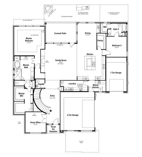 2D floor plan layout for the Emory by Scott Felder Homes in Leander Estates, Leander, TX (Image 5).