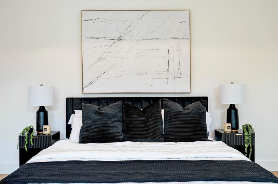 Bedroom featuring baseboards