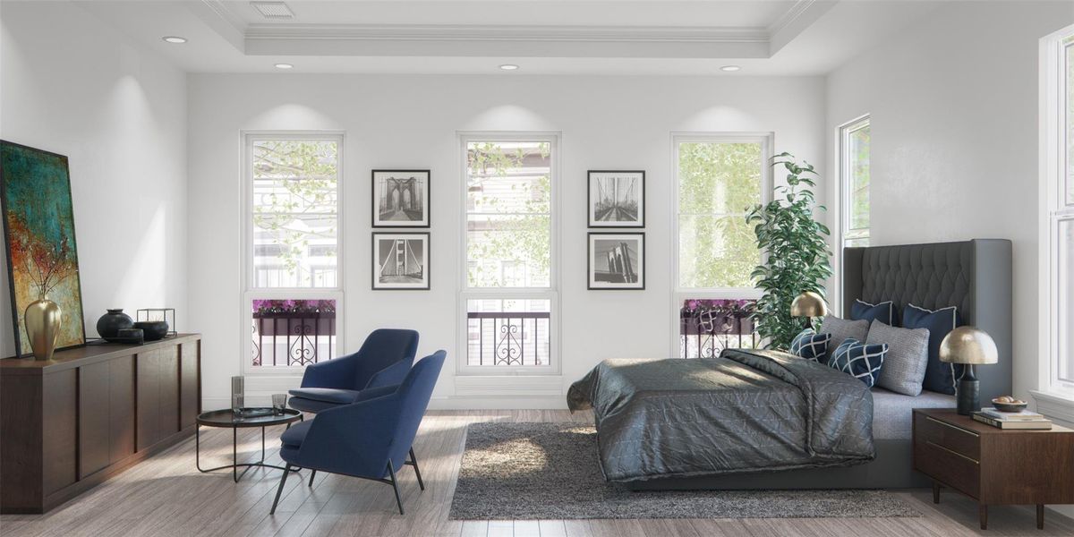 Primary bedroom (rendering).