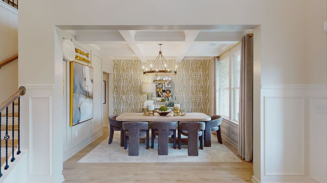 Furnished interior view inside a new home in Cambria at Traditions, Hampton (Image 7). Furnished interior view inside a new home in Cambria at Traditions, Hampton (Image 7).