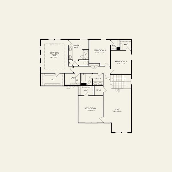 2D floor plan layout for the Merino by Pulte Homes in The Retreat at Carolina Ridge, Harrisburg, NC (Image 5).