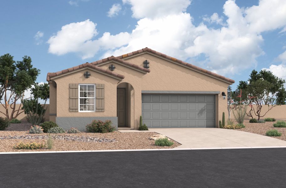 Representative exterior photo of a completed home built from the Shiloh by Beazer Homes in Highpointe at Northpointe, Peoria, AZ (Image 36).