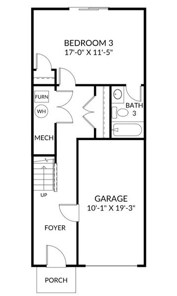 2D floor plan layout for the The Armfield by Stanley Martin Homes in Essence at Elms Glen Townhomes, Ladson, SC (Image 3). 2D floor plan layout for the The Armfield by Stanley Martin Homes in Essence at Elms Glen Townhomes, Ladson, SC (Image 3).