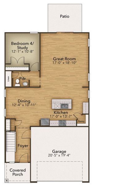 2D floor plan layout for the The Holly by Chesapeake Homes in The Farm at Neill's Creek, Lillington, NC (Image 5). 2D floor plan layout for the The Holly by Chesapeake Homes in The Farm at Neill's Creek, Lillington, NC (Image 5).