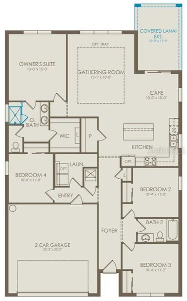 2D floor plan layout of this home in Amelia Groves, St. Cloud, FL (Image 2). 2D floor plan layout of this home in Amelia Groves, St. Cloud, FL (Image 2).
