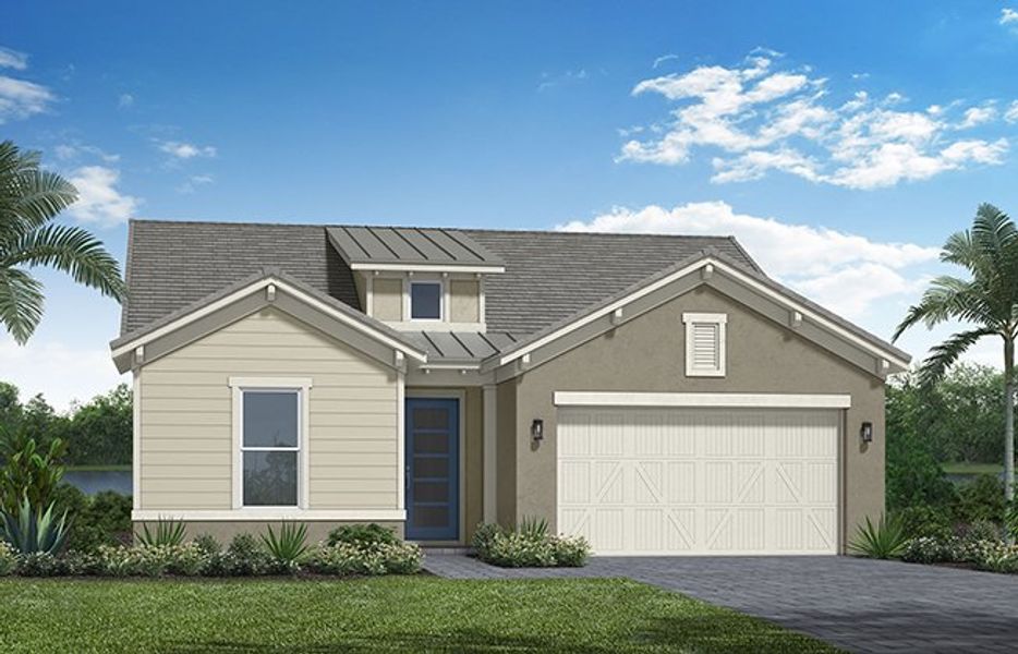Representative exterior photo of a completed home built from the Cassia II by Minto Communities in Westlake, Loxahatchee, FL (Image 5). Representative exterior photo of a completed home built from the Cassia II by Minto Communities in Westlake, Loxahatchee, FL (Image 5).