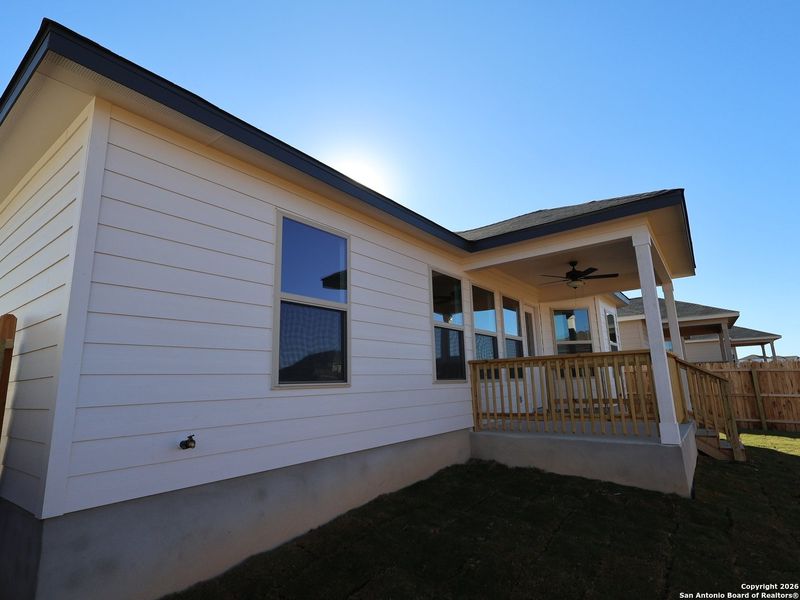Exterior details and patio area of a home in Winding Brook, San Antonio (Image 20).