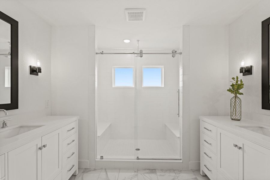 Luxurious primary bath (*Photo not of actual home and used for illustration purposes only.)