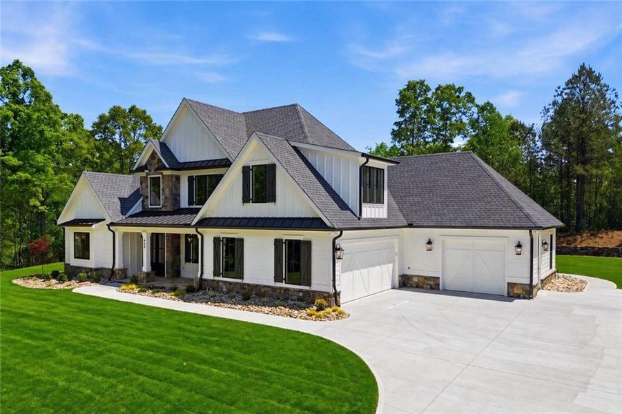 Front exterior of a new home in , White, GA, highlighting curb appeal (Image 23).