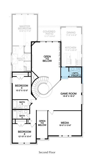 2D floor plan layout for the Hudson by Landon Homes in Fields - Brookside, Frisco, TX (Image 28). 2D floor plan layout for the Hudson by Landon Homes in Fields - Brookside, Frisco, TX (Image 28).