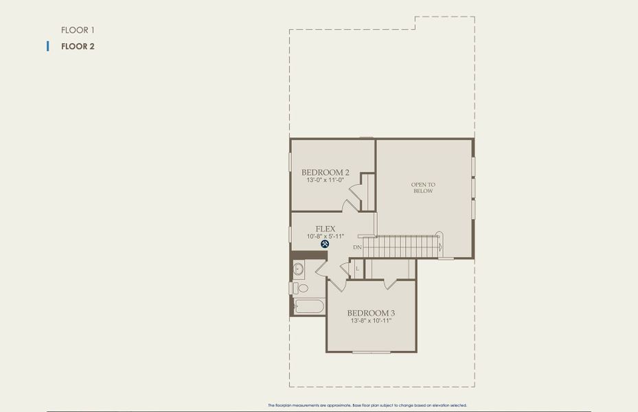 2D floor plan layout of this home in Wolf Ranch, Georgetown, TX (Image 6).