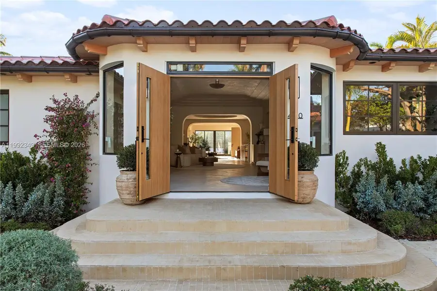 Exterior details and patio area of a home in , Miami Beach (Image 3). Exterior details and patio area of a home in , Miami Beach (Image 3).