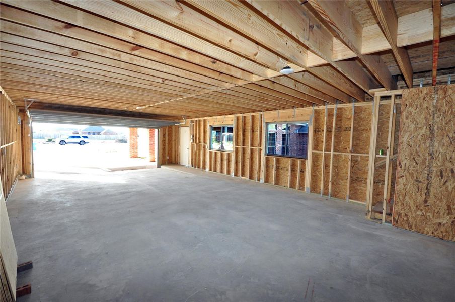 Room for vehicles and toys and projects.