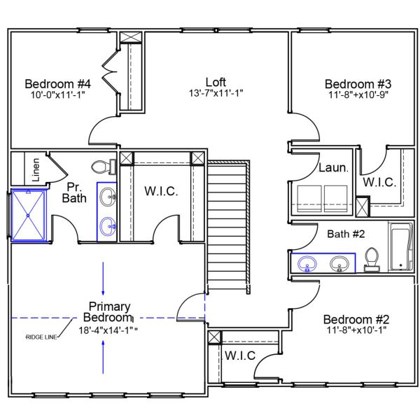 2D floor plan layout of this home in Winston Ridge, Youngsville, NC (Image 3).