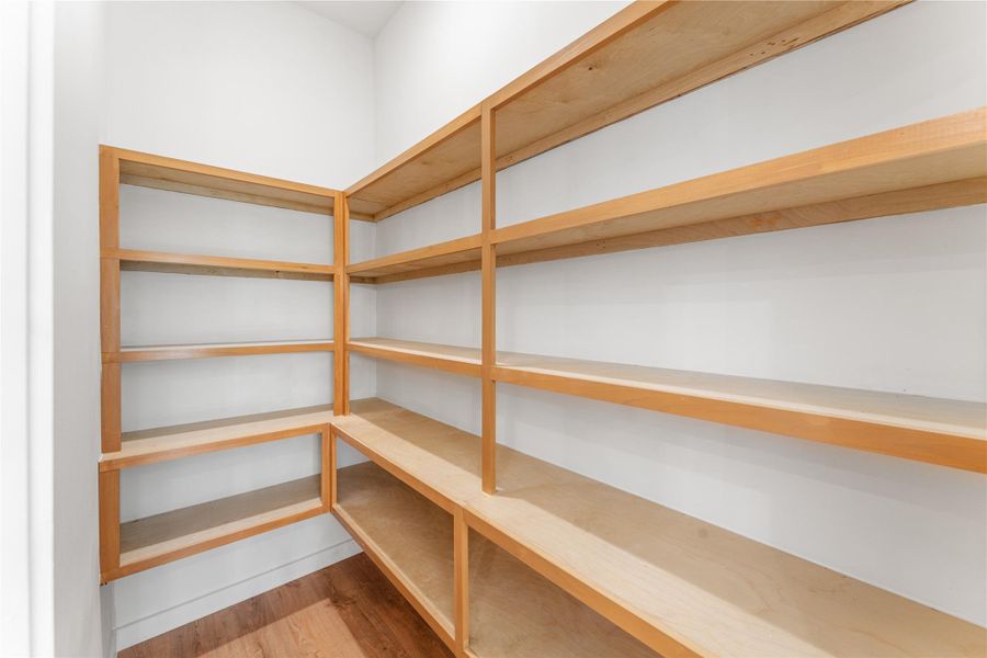Walk in Pantry, so much space you can stock up and save trips to the store!