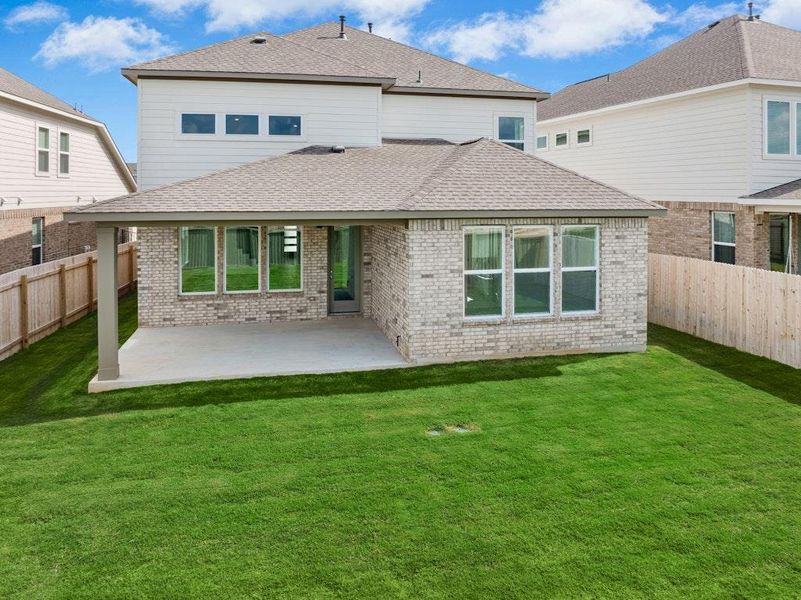 Exterior details and patio area of a home in Santa Rita Ranch, Liberty Hill (Image 2). Exterior details and patio area of a home in Santa Rita Ranch, Liberty Hill (Image 2).