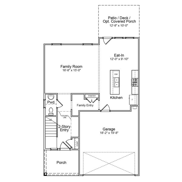 2D floor plan layout of this home in Landmark Commons, Boiling Springs, SC (Image 3).