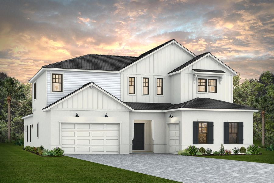 Representative exterior photo of a completed home built from the Livingston II by DiVosta in Canter, Wellington, FL (Image 2). Representative exterior photo of a completed home built from the Livingston II by DiVosta in Canter, Wellington, FL (Image 2).