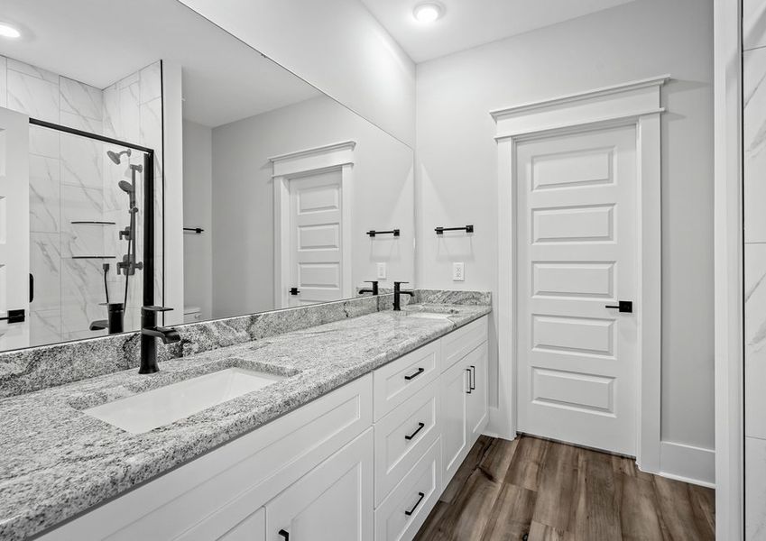 The master bath was a glass enclosed shower.