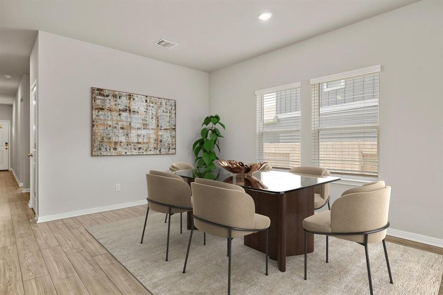 Dining room virtually staged