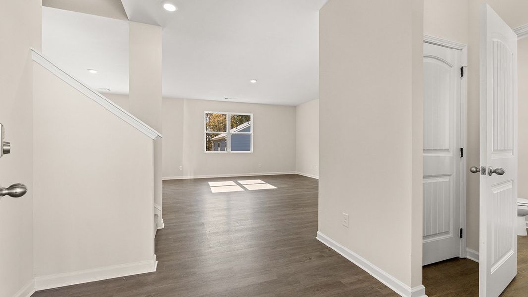 Representative unfurnished interior of a home built from the FLORA by D.R. Horton in Thompson Ridge, Dallas (Image 4). Representative unfurnished interior of a home built from the FLORA by D.R. Horton in Thompson Ridge, Dallas (Image 4).