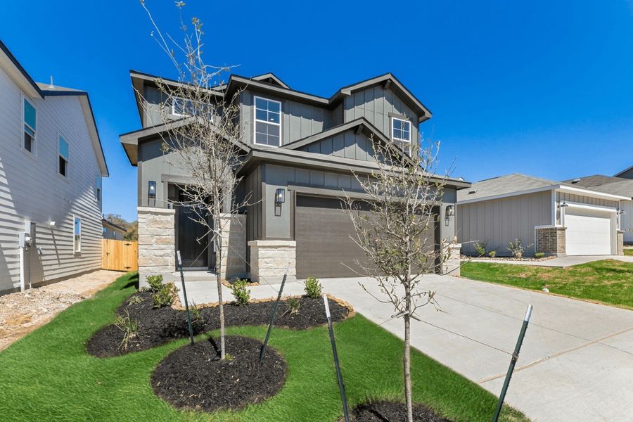 Representative exterior photo of a completed home built from the Colorado by Hakes Brothers in Highland Ridge, New Braunfels, TX (Image 2). Representative exterior photo of a completed home built from the Colorado by Hakes Brothers in Highland Ridge, New Braunfels, TX (Image 2).