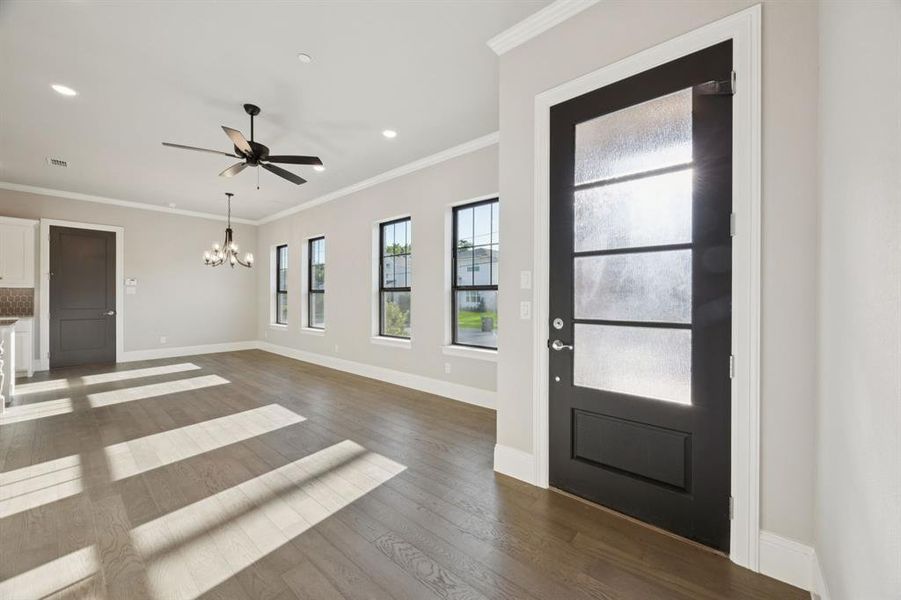 Beautiful afternoon light coming through the windows in the living room.