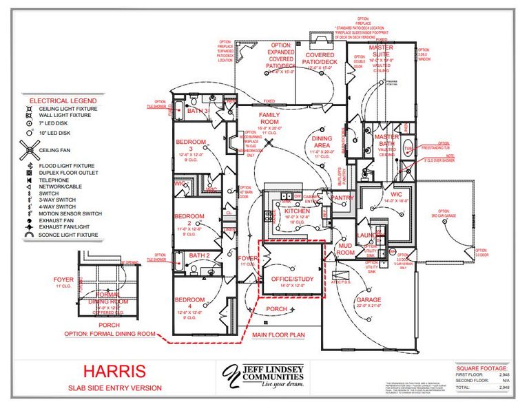 2D floor plan layout of this home in Mill Farms, Peachtree City, GA (Image 2).