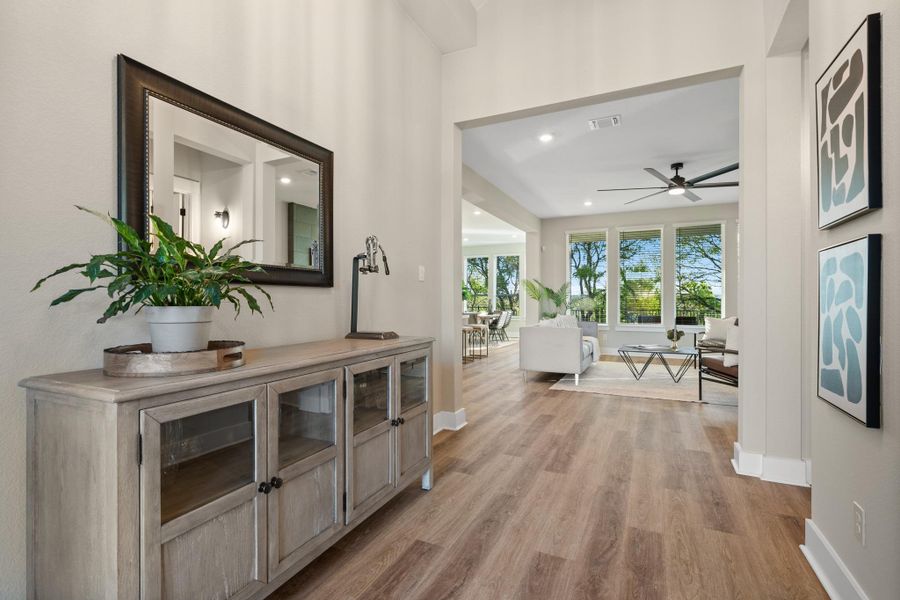 Furnished interior view inside a new home in Bryson, Leander (Image 8). Furnished interior view inside a new home in Bryson, Leander (Image 8).
