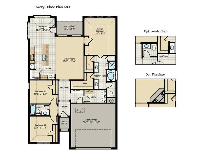 This floorplan does include a wood-burning fireplace.