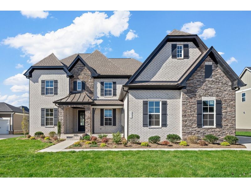 Front exterior of a new home in Shelton Square, Murfreesboro, TN, highlighting curb appeal (Image 1).