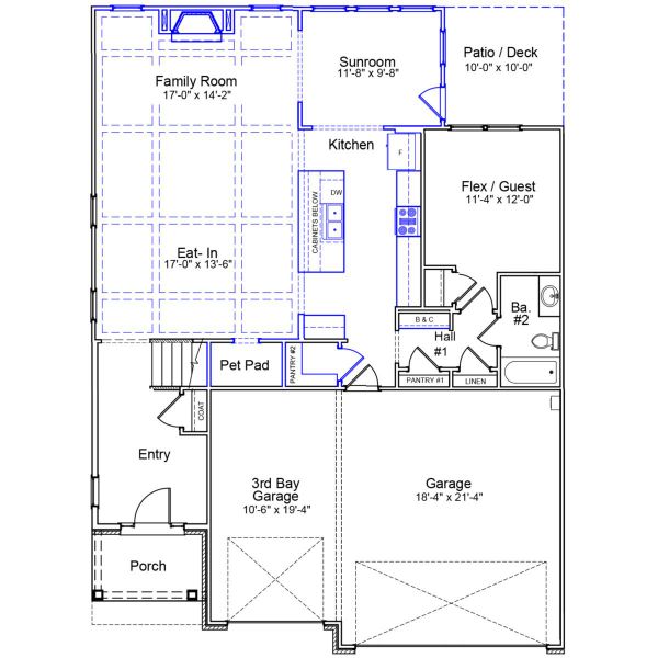 2D floor plan layout of this home in Hendrix Farms, Lexington, SC (Image 3). 2D floor plan layout of this home in Hendrix Farms, Lexington, SC (Image 3).