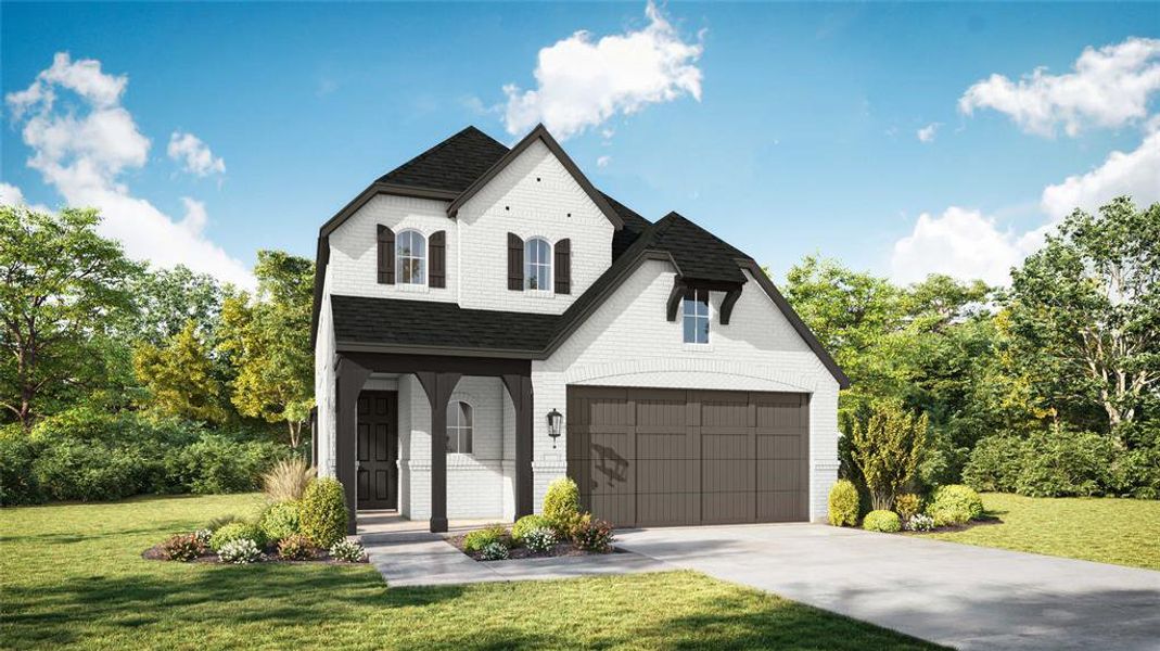 Front exterior of a new home in Hillstead, Lavon, TX, highlighting curb appeal (Image 1). Front exterior of a new home in Hillstead, Lavon, TX, highlighting curb appeal (Image 1).