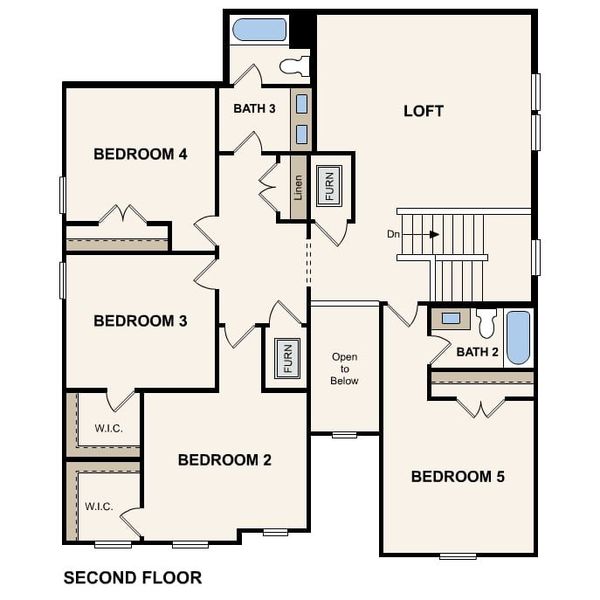 2D floor plan layout for the Mesa by Century Communities in Lux at Evelyn, Austin, TX (Image 5).
