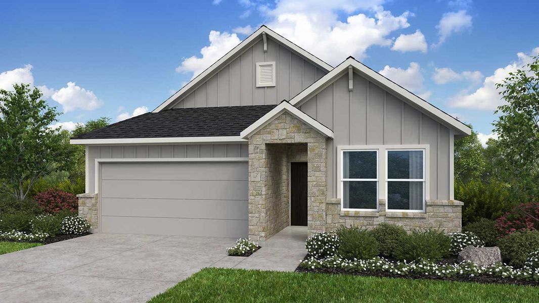 Representative exterior photo of a completed home built from the Charlton by Taylor Morrison in Bridge Creek 45s and 50s, Cypress, TX (Image 19). Representative exterior photo of a completed home built from the Charlton by Taylor Morrison in Bridge Creek 45s and 50s, Cypress, TX (Image 19).