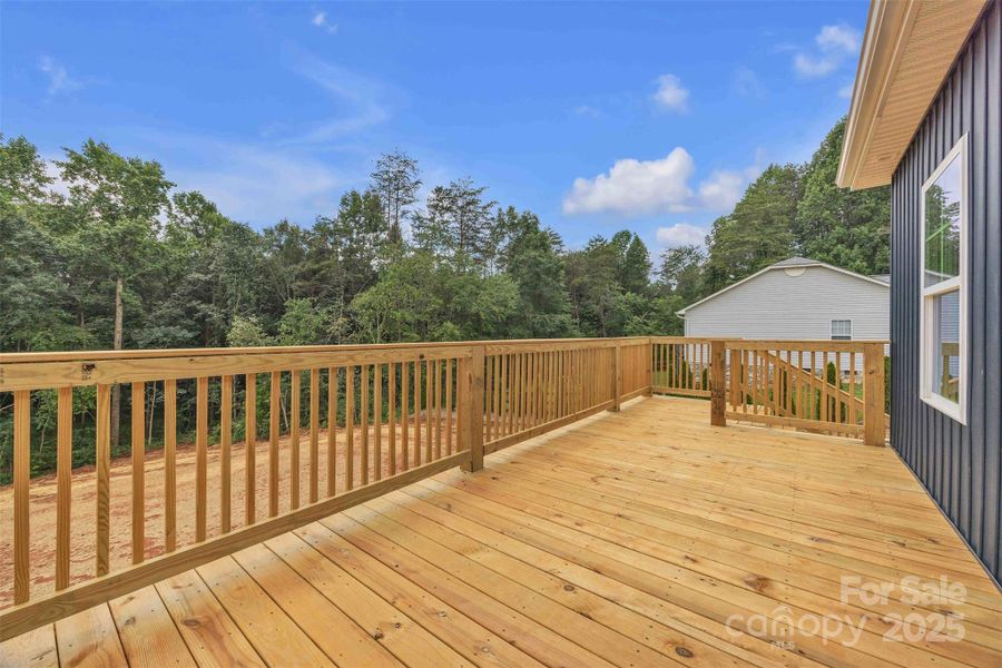 Spacious back deck