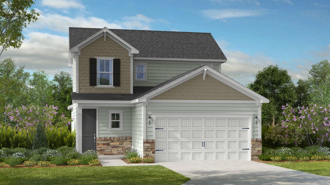 Representative exterior photo of a completed home built from the Linville Premier by Taylor Morrison in The Coves on Lake Wylie, Charlotte, NC (Image 4).