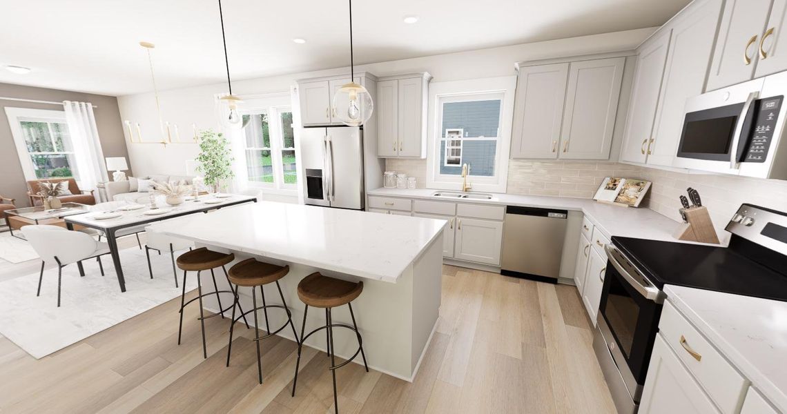 Representative furnished interior of a home built from the Dreamer by Garman Homes in Ponder, Wendell (Image 3).