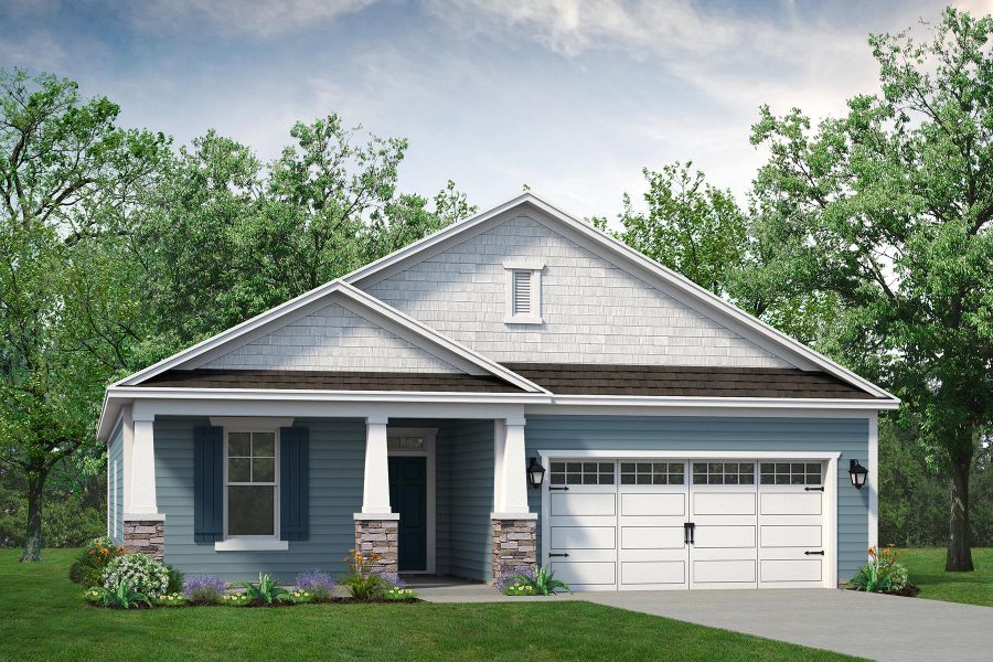 Representative exterior photo of a completed home built from the The Redbud by Chesapeake Homes in Neill's Pointe, Angier, NC (Image 19).