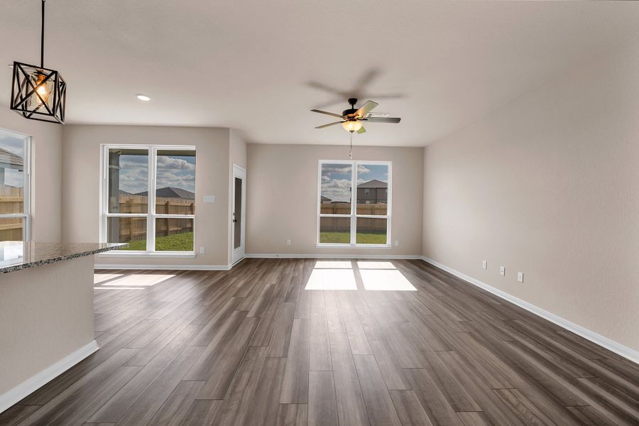 Representative unfurnished interior of a home built from the The 1651 by Stylecraft Builders in Arroyo Ranch, Seguin (Image 12). Representative unfurnished interior of a home built from the The 1651 by Stylecraft Builders in Arroyo Ranch, Seguin (Image 12).
