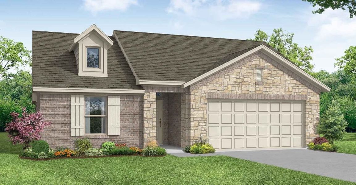Representative exterior photo of a completed home built from the Cheyenne by Impression Homes in Terra Vella, Haslet, TX (Image 17).