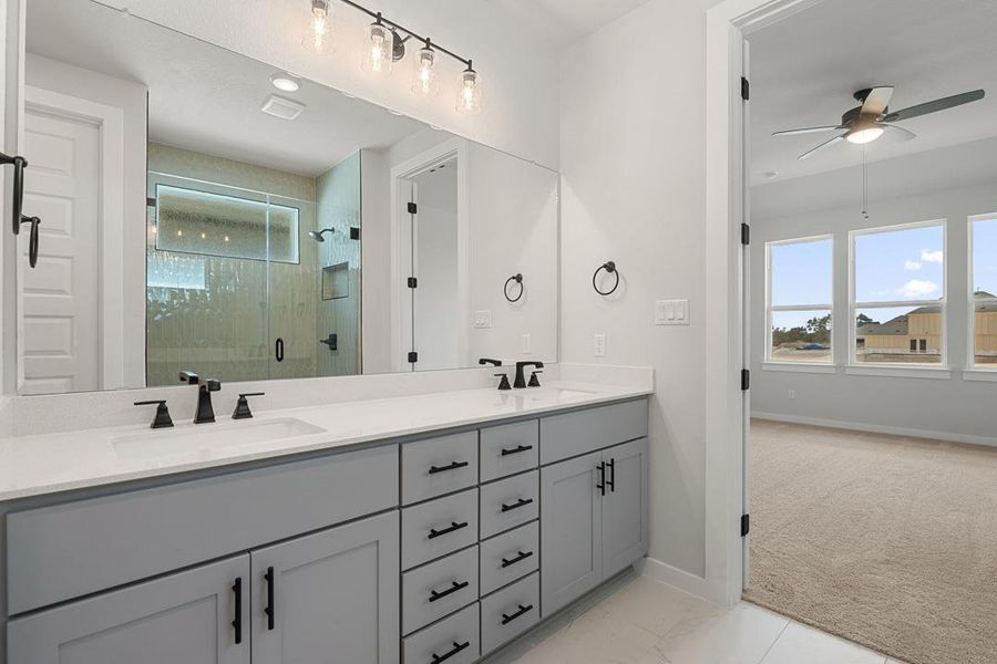 Furnished interior view inside a new home in Terrace Collection at Heritage, Dripping Springs (Image 10). Furnished interior view inside a new home in Terrace Collection at Heritage, Dripping Springs (Image 10).