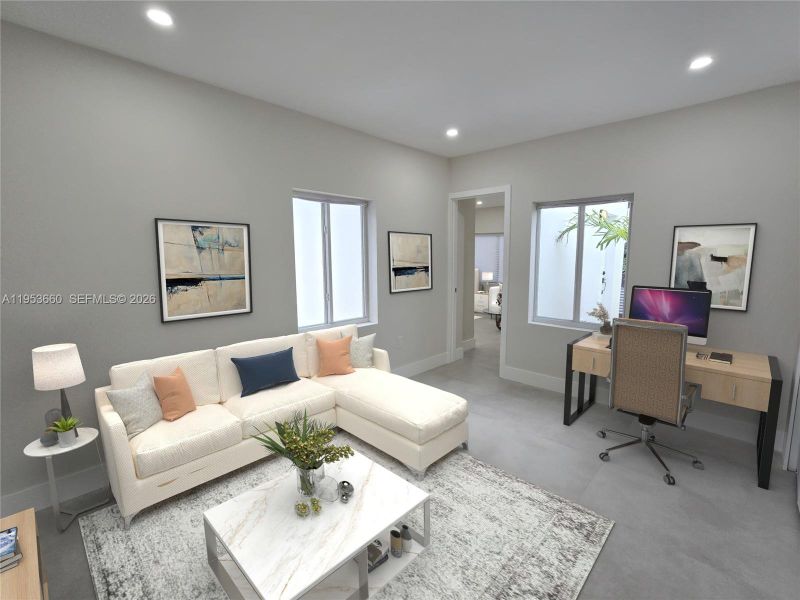 Furnished interior view inside a new home in , Miami (Image 40).