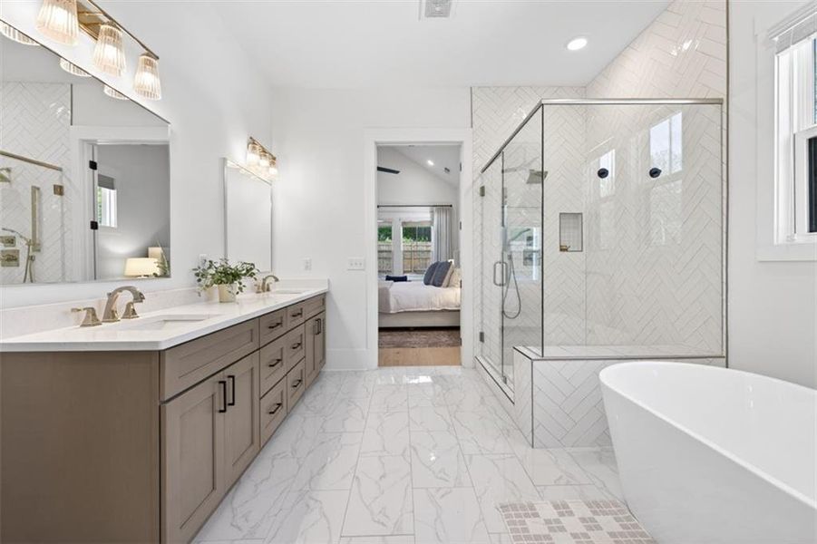 Furnished interior view inside a new home in Town Farms, Peachtree Corners (Image 63).