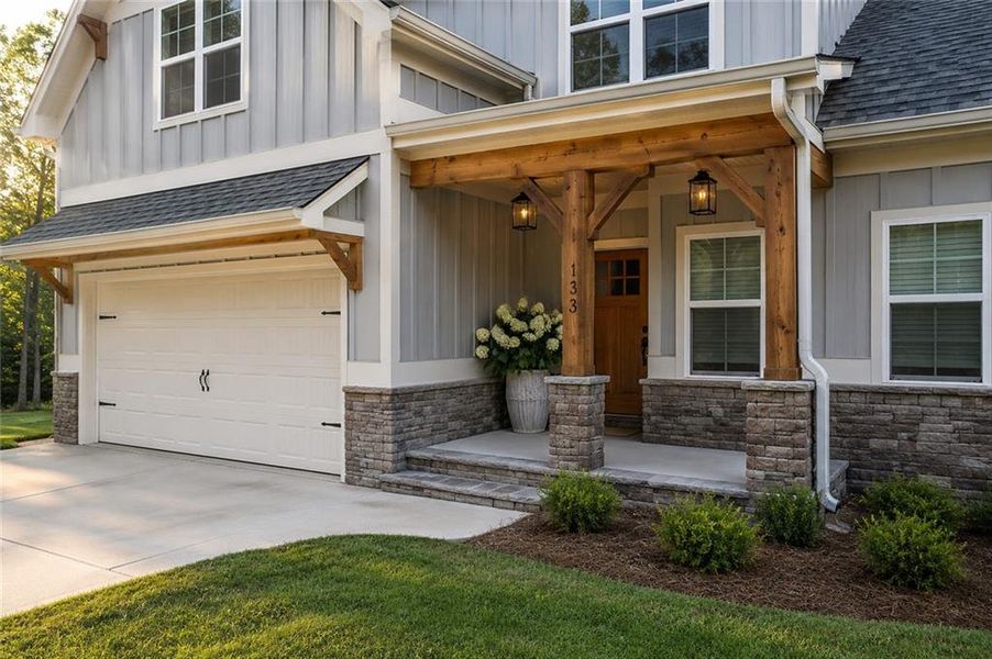 Exterior details and patio area of a home in , Waleska (Image 27).