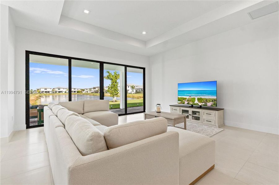 Huge open floorplan with kitchen, living