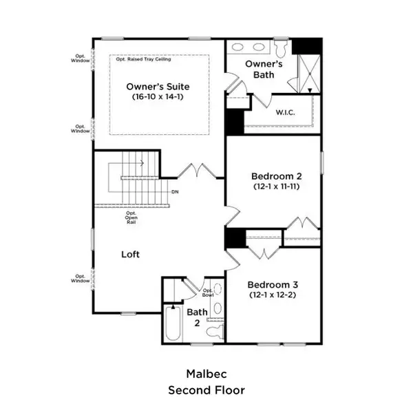2D floor plan layout of this home in Sidney Creek Single Family, Zebulon, NC (Image 4).