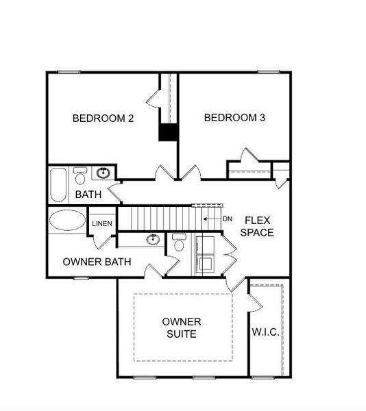 2D floor plan layout for the Bramblewood by Piedmont Residential in The Retreat at Browns Ridge, Newnan, GA (Image 3).