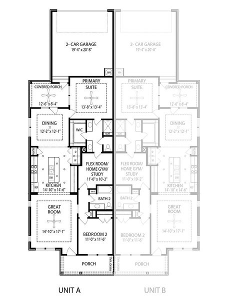 Jasper Unit A Towhome Floorplans