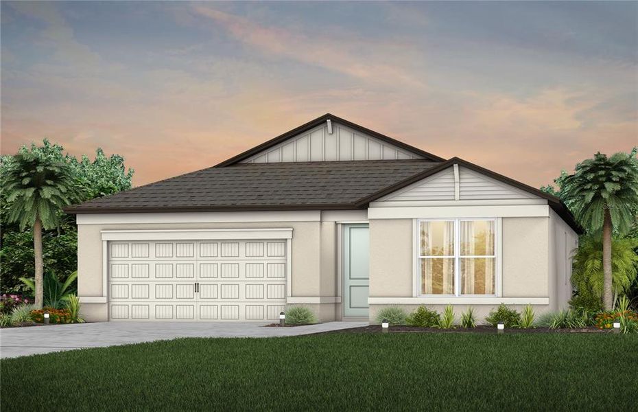 Front exterior of a new home in Del Webb Stone Creek, Ocala, FL, highlighting curb appeal (Image 1). Front exterior of a new home in Del Webb Stone Creek, Ocala, FL, highlighting curb appeal (Image 1).